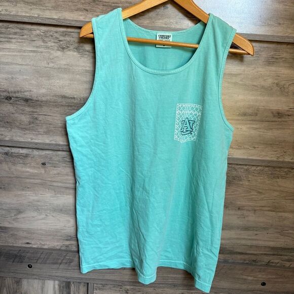 Aqua Turquoise Comfort Colors Sleeveless Auburn University Top Shirt Women’s M - Picture 3 of 8